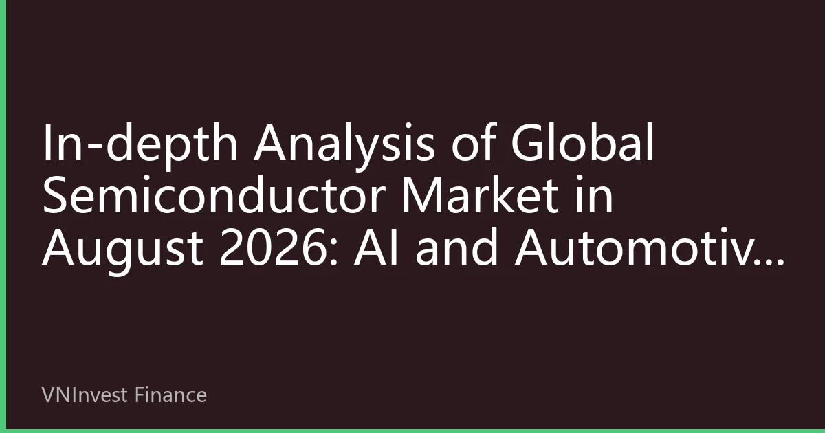 In-depth Analysis of Global Semiconductor Market in August 2026: AI and Automotive Electronics Dual Engines Driving Market New Landscape