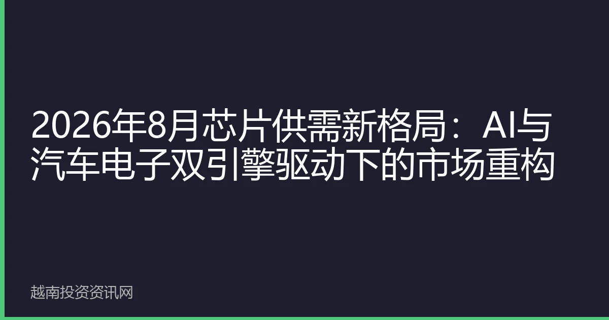 2026年8月芯片供需新格局：AI与汽车电子双引擎驱动下的市场重构