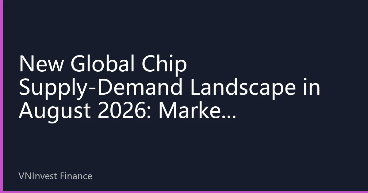 New Global Chip Supply-Demand Landscape in August 2026: Market Restructuring Driven by AI and Automotive Electronics—Strategic Opportunities for Vietnam's Semiconductor Supply Chain